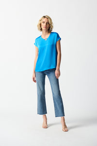 Joseph Ribkoff Satin Short Sleeve Top Jr242123