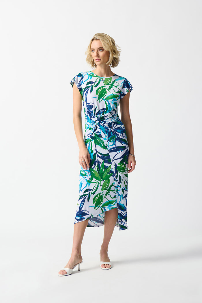 Joseph Ribkoff Silky Knit Tropical Print Sheath Dress Jr242159