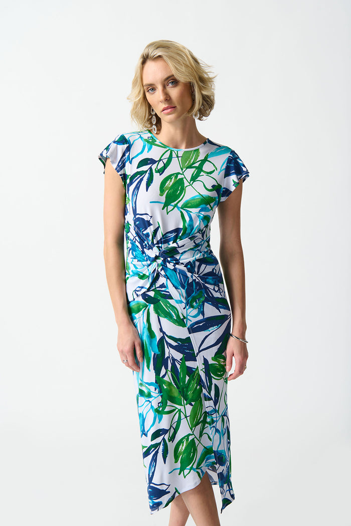 Joseph Ribkoff Silky Knit Tropical Print Sheath Dress Jr242159