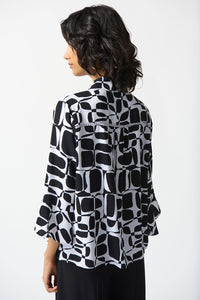 Joseph Ribkoff Woven Geometric Print Trapeze Blouse Jr242213