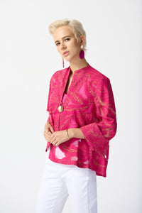 Joseph Ribkoff Jacquard Tropical Print Swing Jacket Jr242219