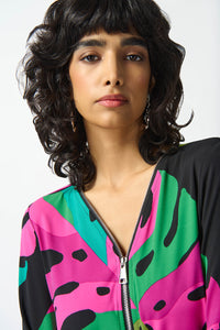 Joseph Ribkoff Silky Knit Tropical Print Tunic Jr242232