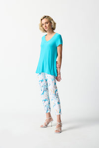 Joseph Ribkoff Denim Abstract Print Slim Cropped Pants Jr242923