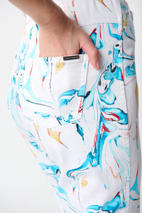 Joseph Ribkoff Denim Abstract Print Slim Cropped Pants Jr242923