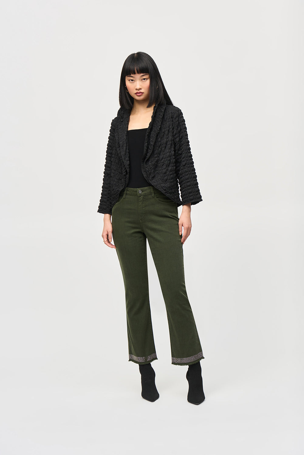 Joseph Ribkoff Bubble Woven Cropped Jacket Jr243084