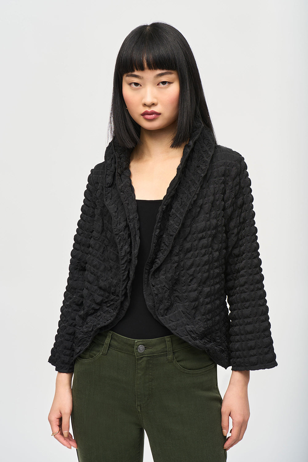 Joseph Ribkoff Bubble Woven Cropped Jacket Jr243084