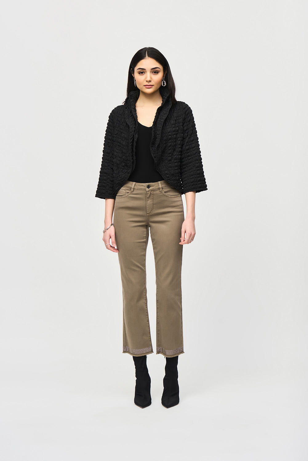 Joseph Ribkoff Bubble Woven Cropped Jacket Jr243084