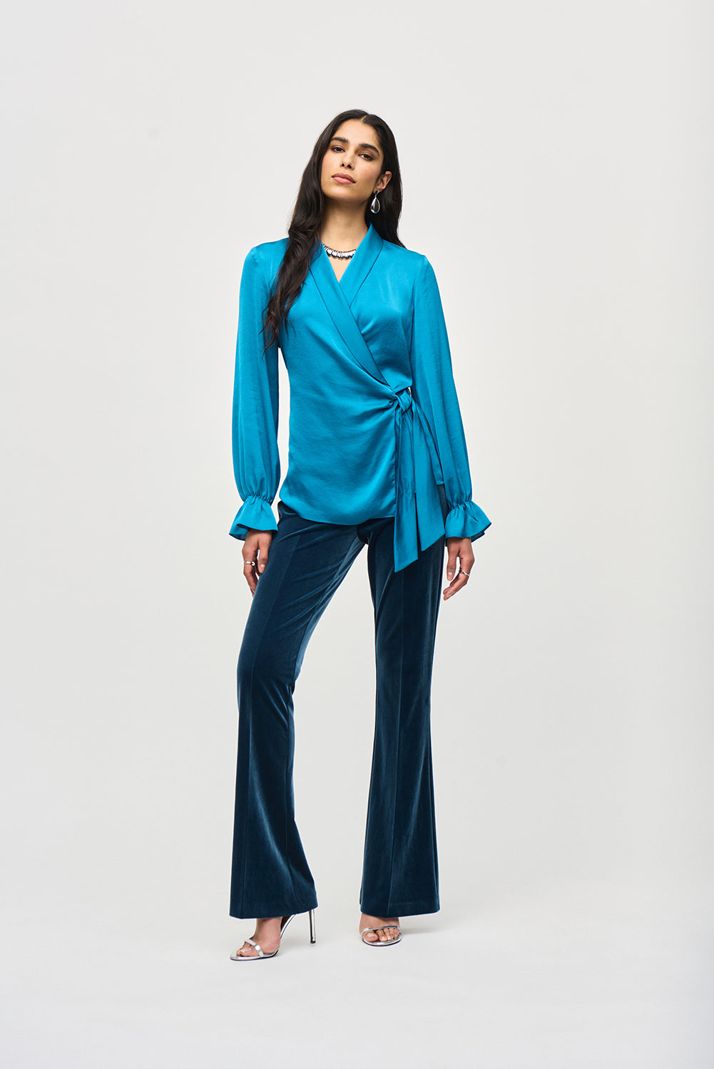 Joseph Ribkoff Satin Wrap Blouse Jr243086