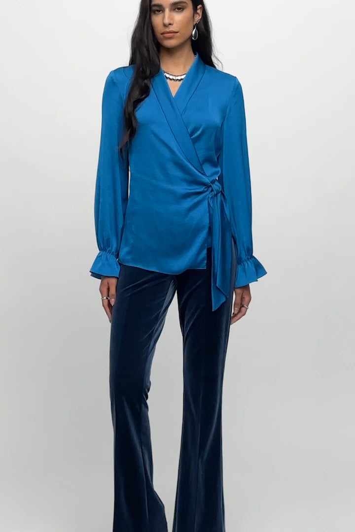 Joseph Ribkoff Satin Wrap Blouse Jr243086