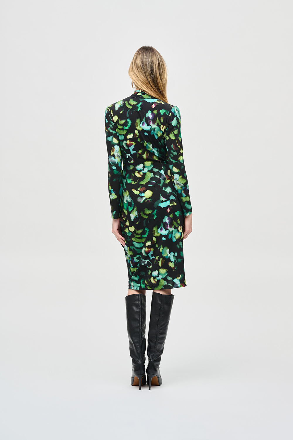 Joseph Ribkoff Silky Knit Abstract Print Wrap Dress Jr243321