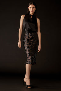Joseph Ribkoff Novelty Sequins Pull-On Skirt Jr243710