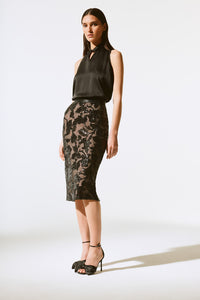 Joseph Ribkoff Novelty Sequins Pull-On Skirt Jr243710