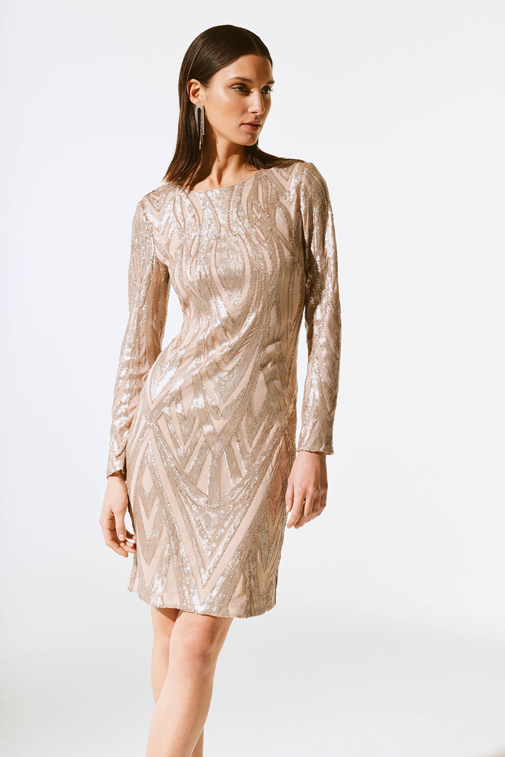 Joseph Ribkoff Placement Sequins Sheath Dress Jr243774