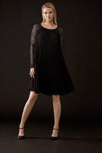 Joseph Ribkoff Pleated Chiffon Dress With Sequins Jr243778