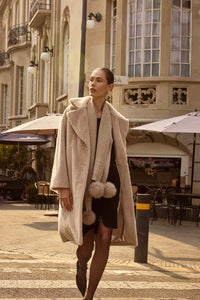 Joseph Ribkoff Faux Fur Straight Coat Jr243902F25