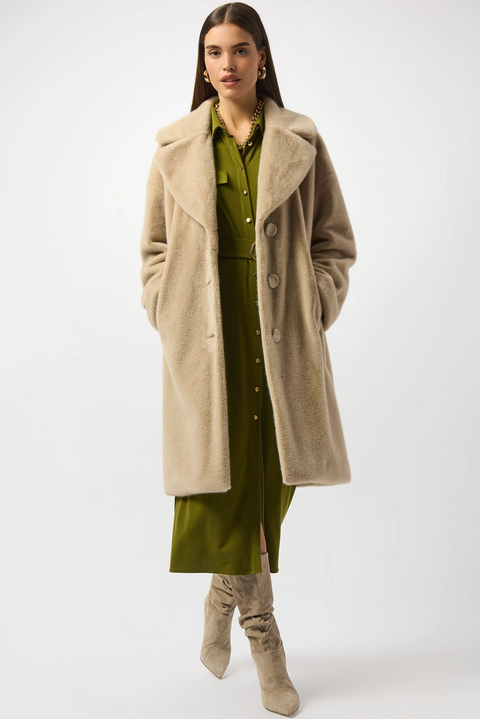 Joseph Ribkoff Faux Fur Straight Coat Jr243902F25
