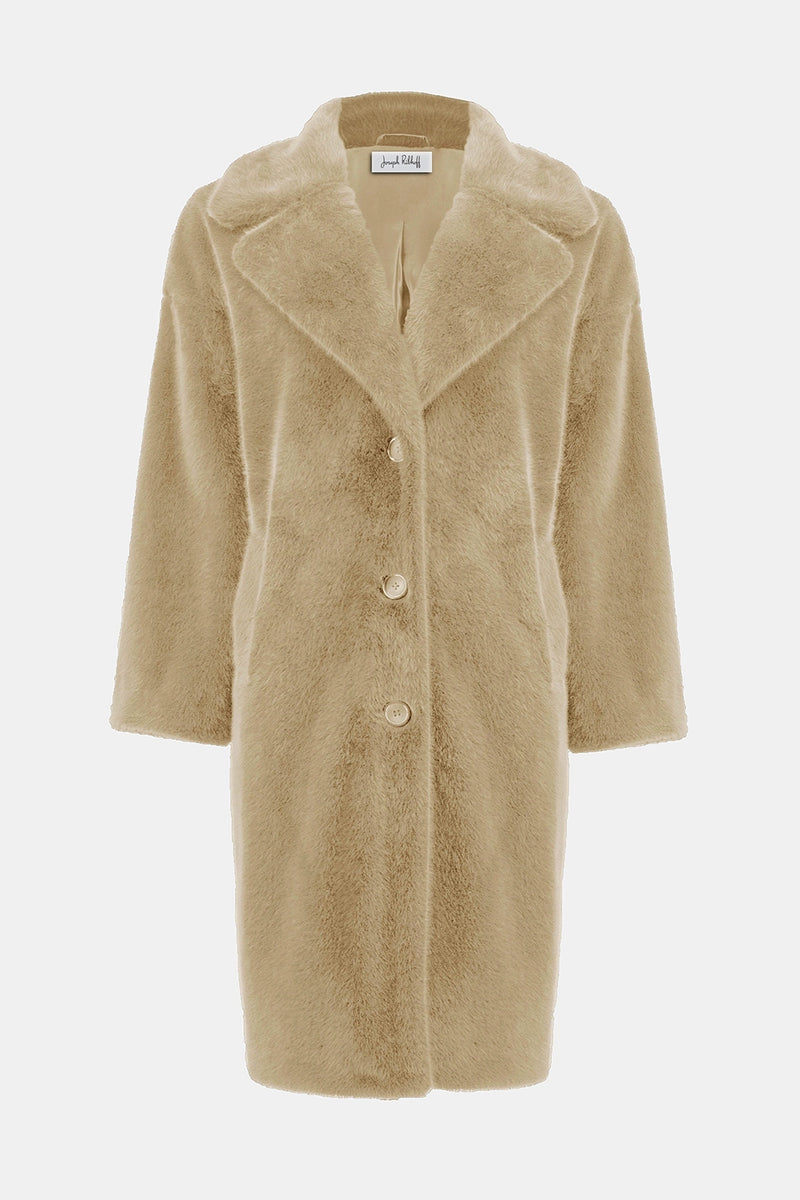 Joseph Ribkoff Faux Fur Straight Coat Jr243902F25