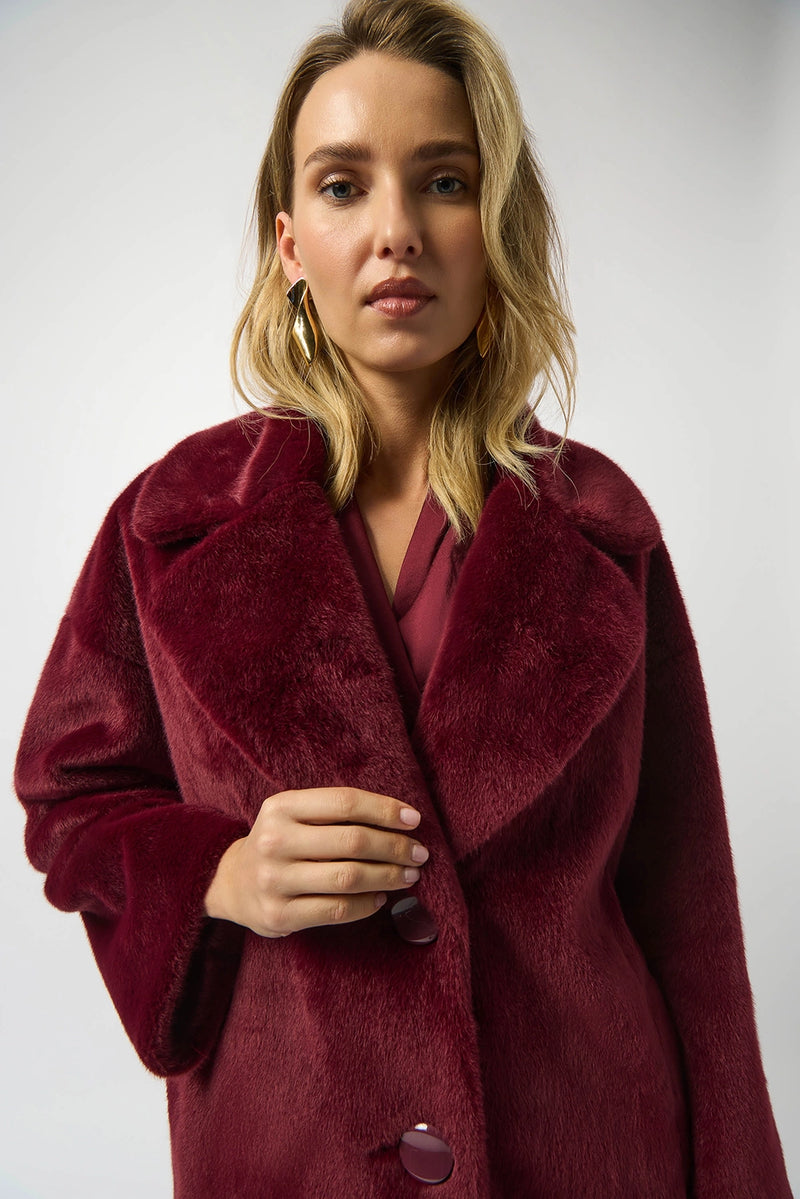Joseph Ribkoff Faux Fur Straight Coat Jr243902F25
