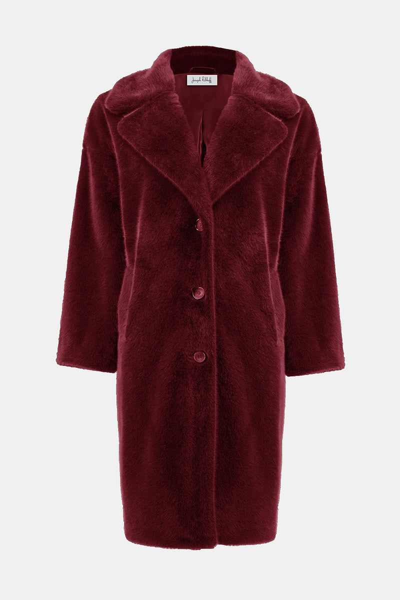 Joseph Ribkoff Faux Fur Straight Coat Jr243902F25