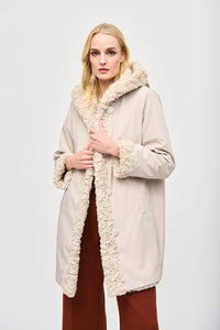 Joseph Ribkoff Reversible Faux Fur Coat Jr243903