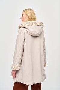Joseph Ribkoff Reversible Faux Fur Coat Jr243903
