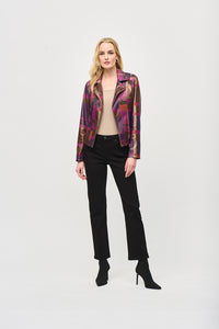 Joseph Ribkoff Foiled Print Faux Suede Jacket Jr243921
