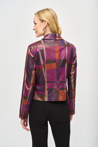 Joseph Ribkoff Foiled Print Faux Suede Jacket Jr243921