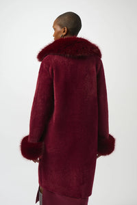 Joseph Ribkoff Feather Yarn and Faux Fur Sweater Coat Jr243923F25