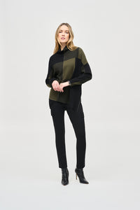 Joseph Ribkoff Color-Block Jacquard Knit Pullover Jr243944
