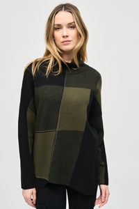 Joseph Ribkoff Color-Block Jacquard Knit Pullover Jr243944