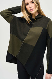 Joseph Ribkoff Color-Block Jacquard Knit Pullover Jr243944