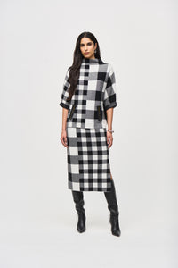 Joseph Ribkoff Plaid Jacquard Knit Sweater Jr243946