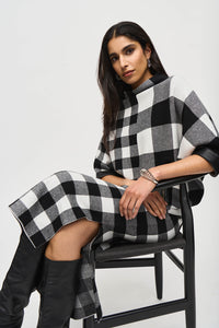 Joseph Ribkoff Plaid Jacquard Knit Skirt Jr243947