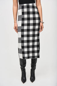Joseph Ribkoff Plaid Jacquard Knit Skirt Jr243947