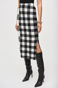 Joseph Ribkoff Plaid Jacquard Knit Skirt Jr243947