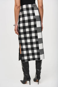 Joseph Ribkoff Plaid Jacquard Knit Skirt Jr243947