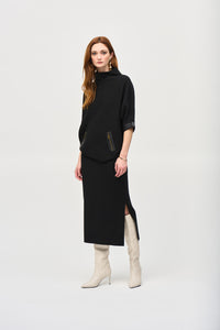 Joseph Ribkoff Sweater Knit Funnel Neck Top Jr243966