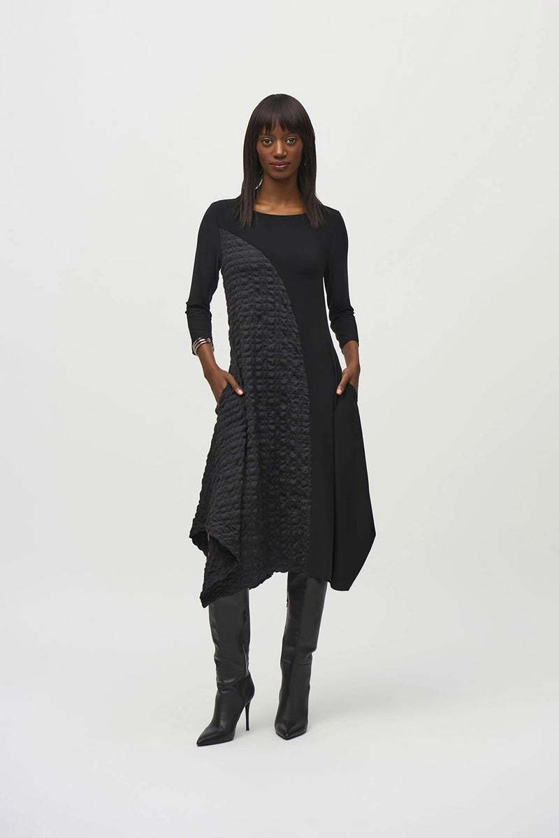 Joseph Ribkoff Silky Knit And Jacquard Handkerchief Dress Jr244037