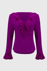 Joseph Ribkoff Silky Knit And Chiffon Fitted Top JR244096