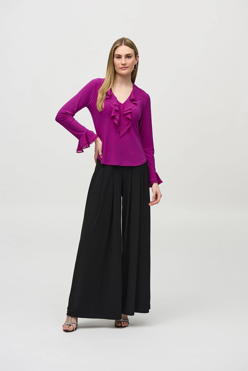 Joseph Ribkoff Silky Knit And Chiffon Fitted Top JR244096