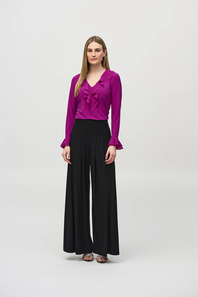 Joseph Ribkoff Silky Knit And Chiffon Fitted Top JR244096