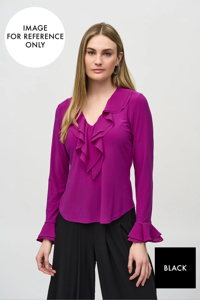 Joseph Ribkoff Silky Knit And Chiffon Fitted Top JR244096