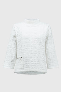 Joseph Ribkoff Jacquard Sweater Knit Boxy Top Jr244104