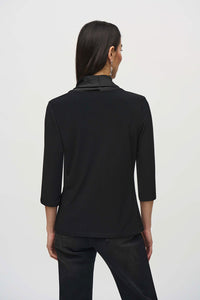 Joseph Ribkoff Silky Knit And Satin Fitted Top Silky Knit And Satin Fitted Top Jr244106