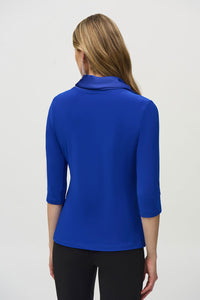 Joseph Ribkoff Silky Knit And Satin Fitted Top Silky Knit And Satin Fitted Top Jr244106