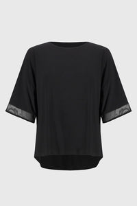 Joseph Ribkoff Silky Knit And Mesh Boxy Top Jr244109