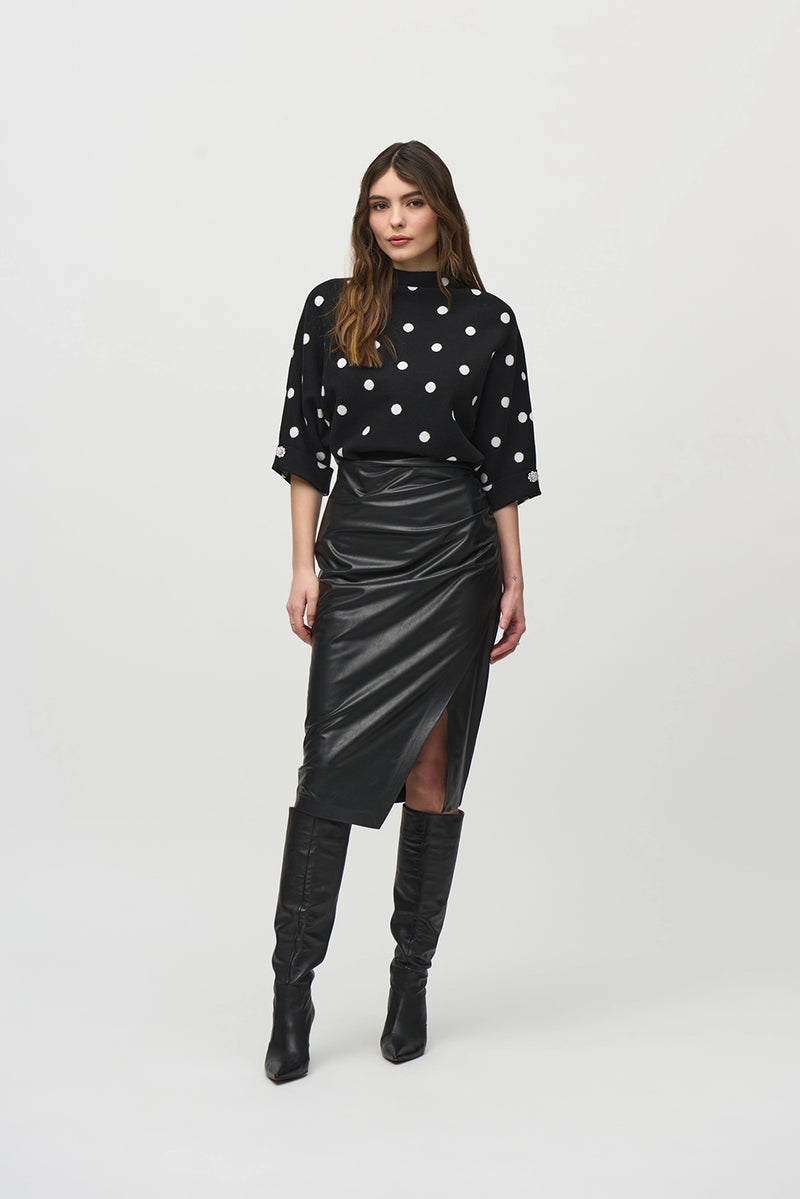 Joseph Ribkoff Leatherette Pull-On Pencil Skirt Jr244115