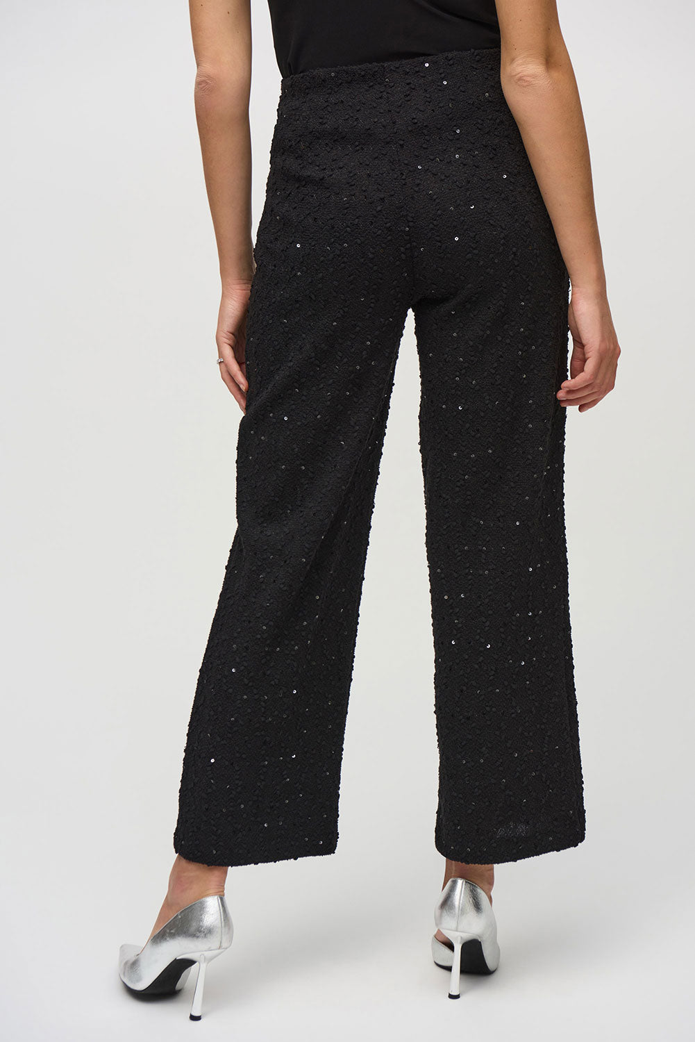 Joseph Ribkoff Sequins Bouclé Wide-Leg Pull-On Pants Jr244142