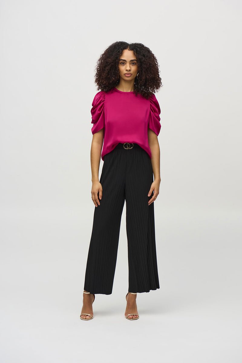 Joseph Ribkoff Pleated Silky Knit Wide-Leg Pants Jr244169