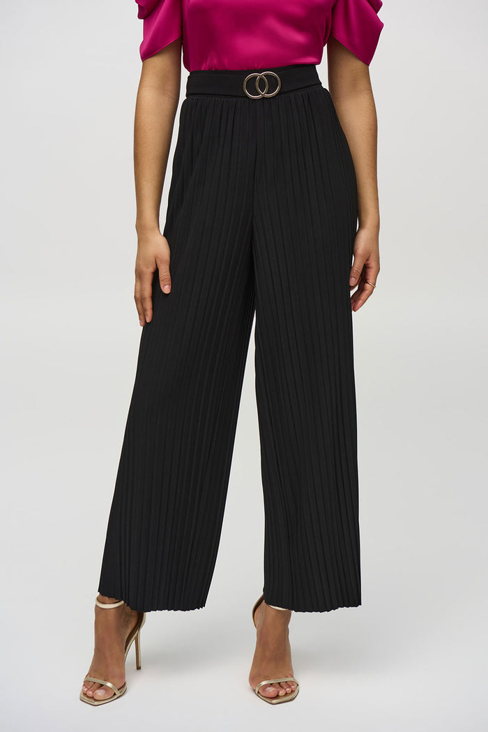 Joseph Ribkoff Pleated Silky Knit Wide-Leg Pants Jr244169